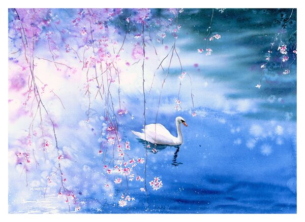 Tablou pe sticlă - Lacul magic (70x50 cm)