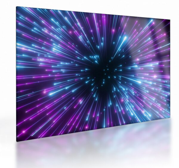 Tablou pe sticlă - Spațiu neon (70x50 cm)