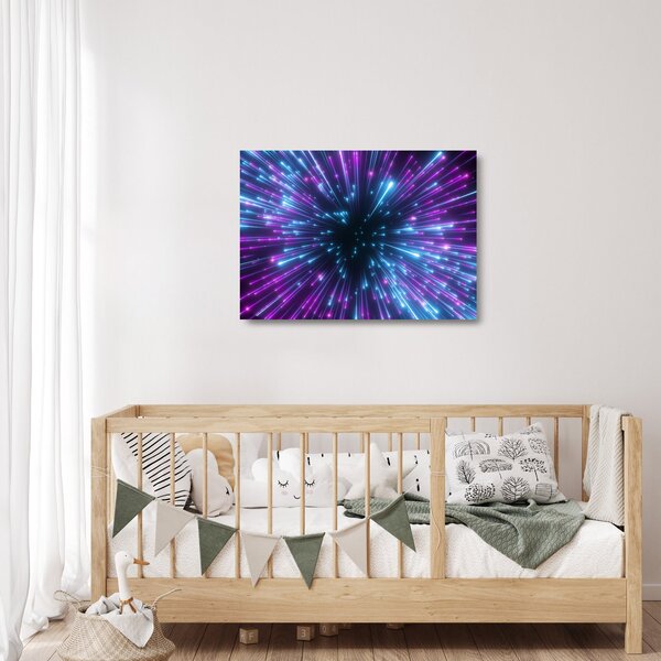 Tablou pe sticlă - Spațiu neon (70x50 cm)