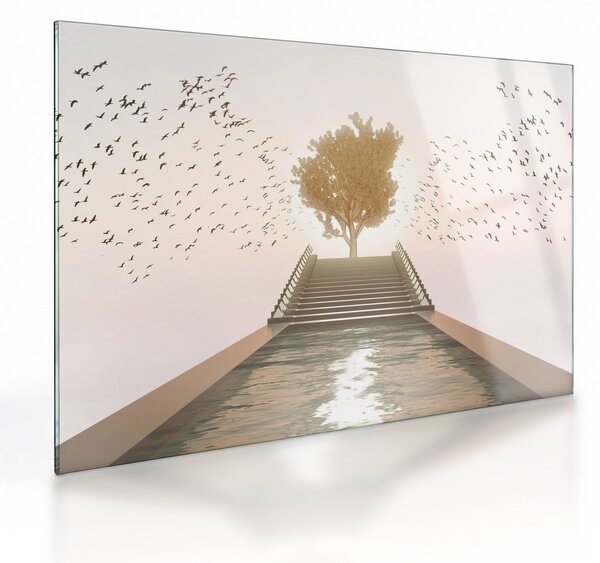 Tablou pe sticlă - Pod spre necunoscut (70x50 cm)
