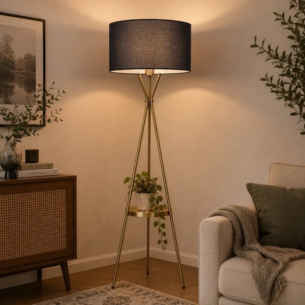 Lampadar cu masuta gri-auriu Homs,seria lx, 160 cm,40013