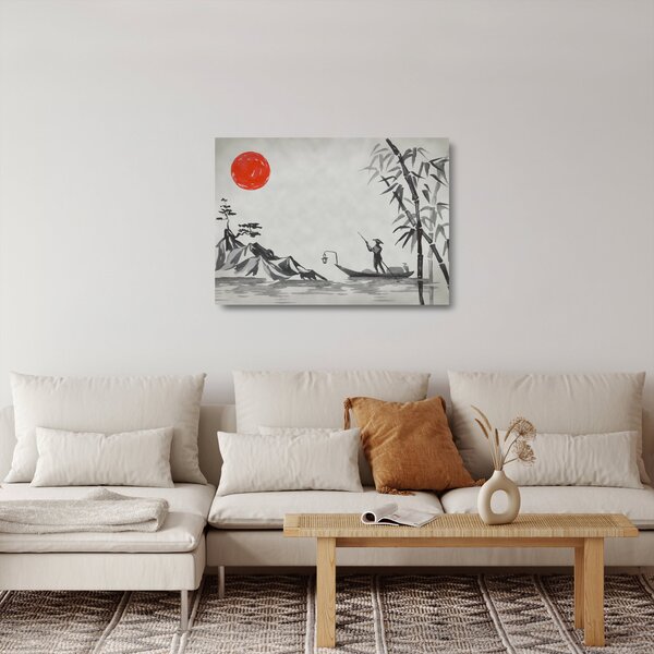 Tablou pe sticlă - Munții Fuji (70x50 cm)