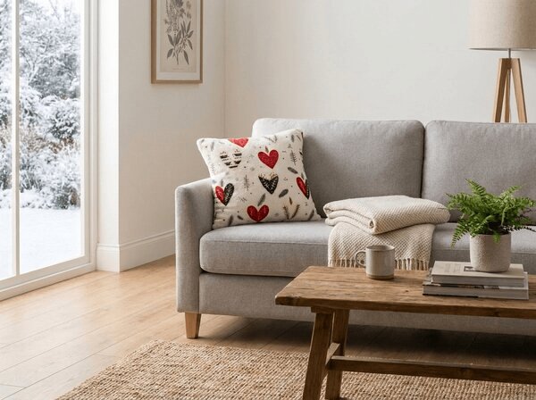 Fata de perna cocolino WINTER HEARTS 45x45 cm, colorat