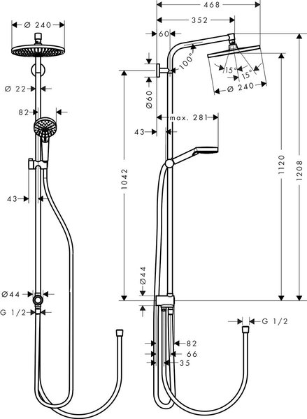 Hansgrohe Crometta set de duș perete crom 27270000