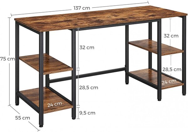 Birou Vasagle, 137x55x74.4cm