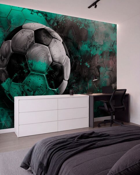 Tapet Minge de fotbal, Fototapet pentru camera unui adolescent, Fototapet Fotbal, w08618 : Uwalls.ro