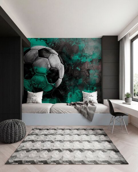 Tapet Minge de fotbal, Fototapet pentru camera unui adolescent, Fototapet Fotbal, w08618 : Uwalls.ro