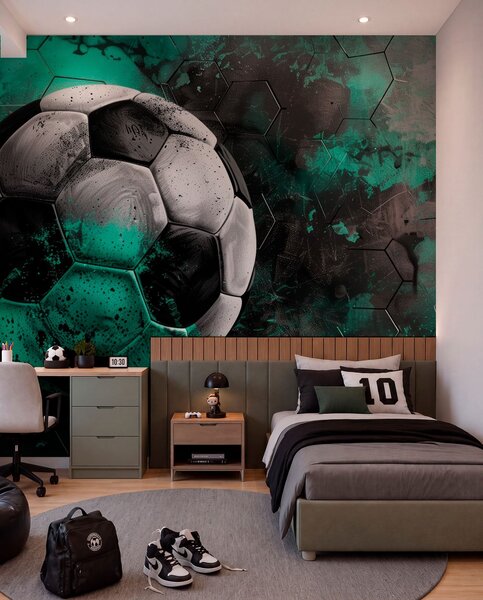 Tapet Minge de fotbal, Fototapet pentru camera unui adolescent, Fototapet Fotbal, w08618 : Uwalls.ro