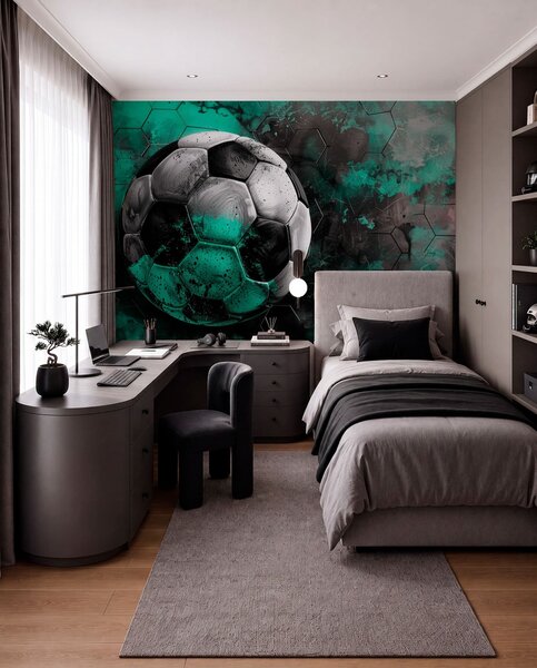Tapet Minge de fotbal, Fototapet pentru camera unui adolescent, Fototapet Fotbal, w08618 : Uwalls.ro