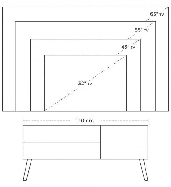 Comoda Vasagle, 110x40x49.5cm