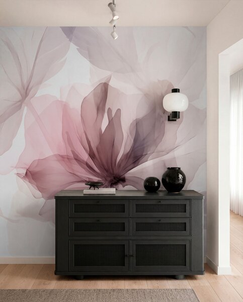 Tapet Flori efemere în culori pastelate delicate, Fototapet Acuarelă, w02755 : Uwalls.ro