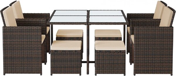 Set masa, scaune si tabureti gradina, Songmics, Maro, GGF009K02