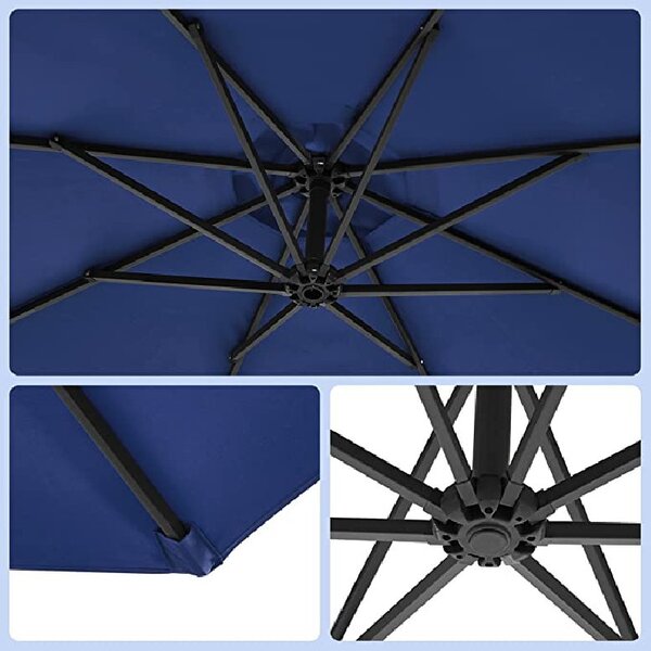 Umbrela de soare, Songmics, 300 cm, UPF 50+, Albastru