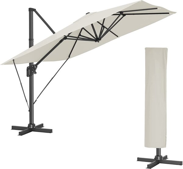 Umbrela de soare, Songmics, 360 grade, UPF 50+, Bej