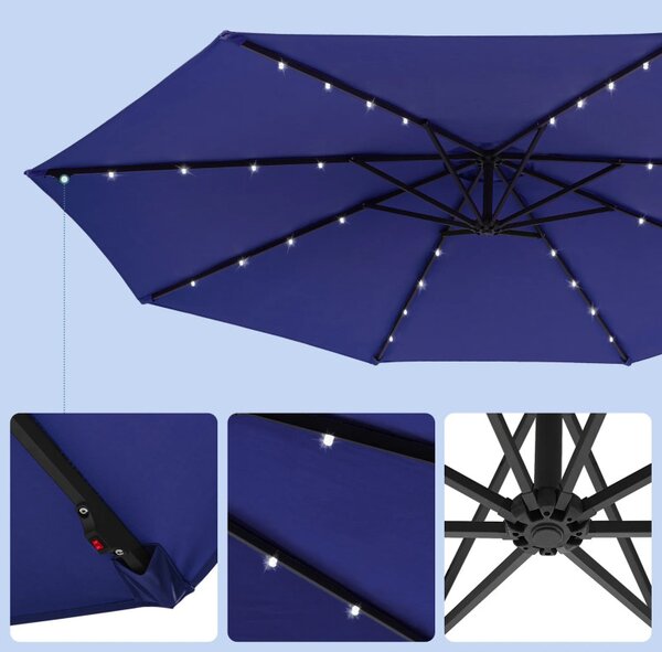 Umbrela de soare, Songmics, 300 cm, UPF 50+, Albastru