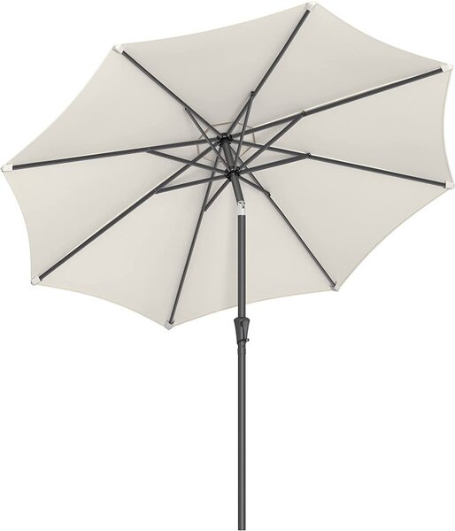 Umbrela de soare, Songmics, 2,7 m, UPF 50+, Crem