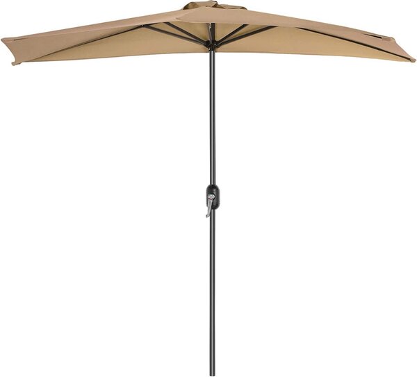 Umbrela de soare, Songmics, 2,7 m, Semicerc, UPF 50+, Crem