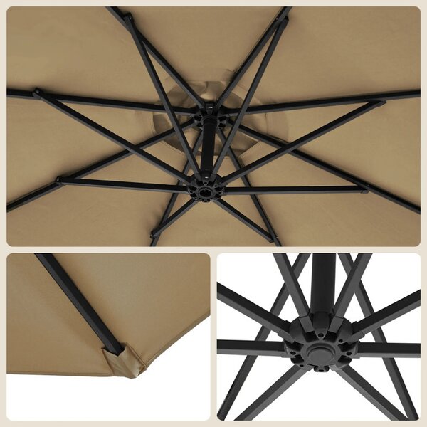 Umbrela de soare, Songmics, 300 cm, UPF 50+, Bej