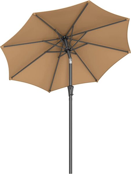Umbrela de soare, Songmics, 30 grade, 210 cm, UPF 50+, Crem