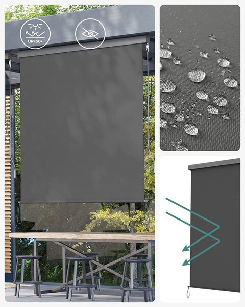 Copertina verticala, Songmics, 140 x 250 cm, Gri