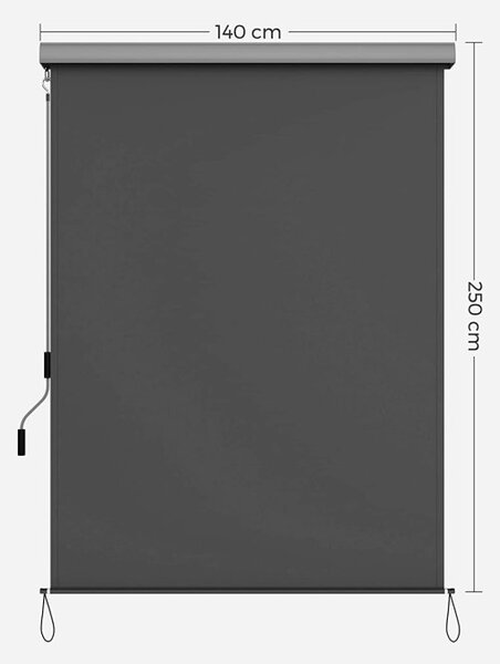 Copertina verticala, Songmics, 140 x 250 cm, Gri
