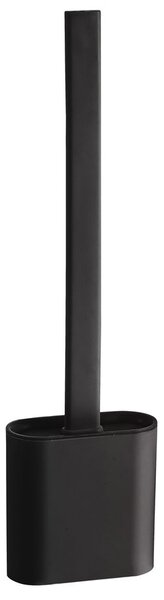Aqualine Aqualine, perie de toaletă din silicon pentru așezare și agățare pe perete, negru mat, BS010B