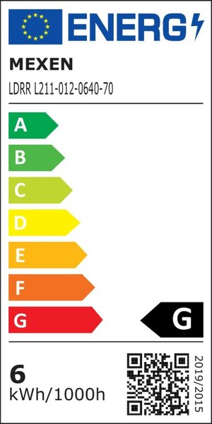 Mexen LDRR, Lampă de tavan încastrată LED 12 x 12 cm, 6W, neutru - 4000K, 390 lm, negru - L211-012-0640-70
