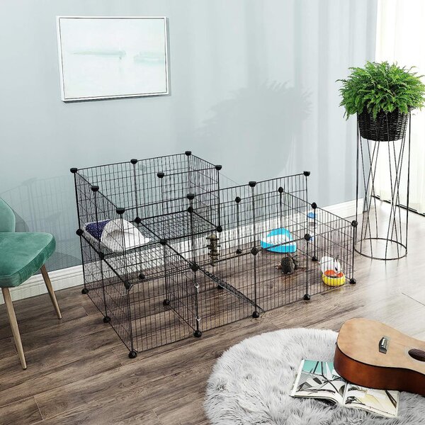 Tarc pentru animale de companie, Songmics, Negru, LPI06H , 143 x 73 x 71 cm