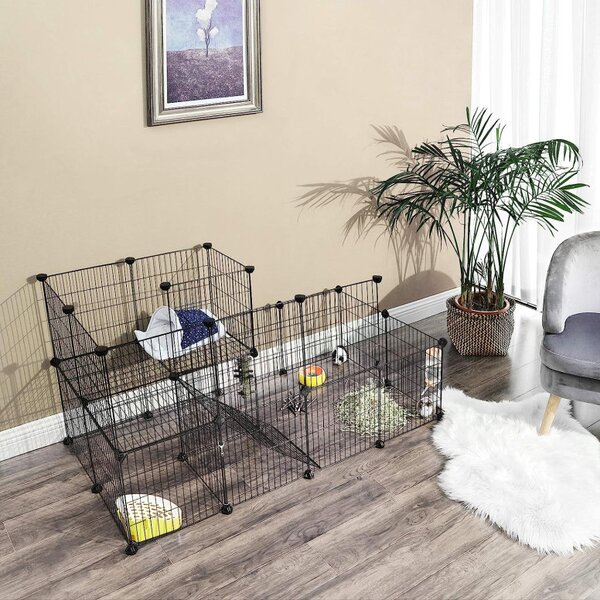 Tarc pentru animale de companie, Songmics, Negru, LPI06H , 143 x 73 x 71 cm