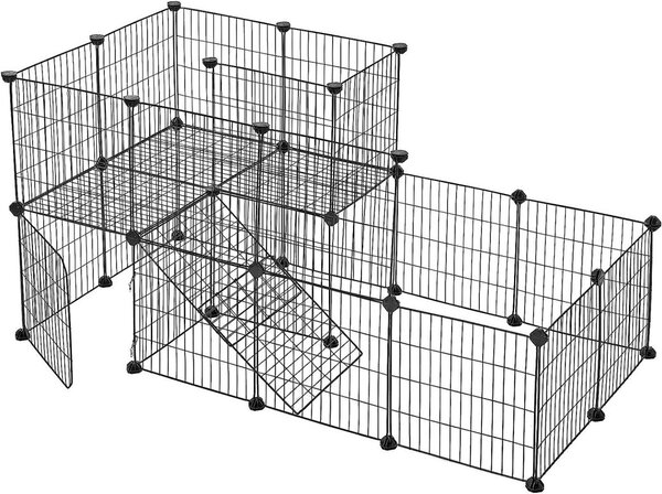 Tarc pentru animale de companie, Songmics, Negru, LPI06H , 143 x 73 x 71 cm