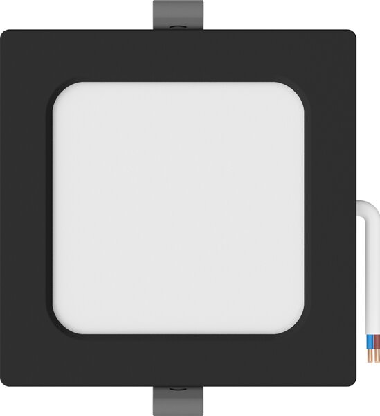 Mexen LDRR, Lampă de tavan încastrată LED 12 x 12 cm, 6W, neutru - 4000K, 390 lm, negru - L211-012-0640-70
