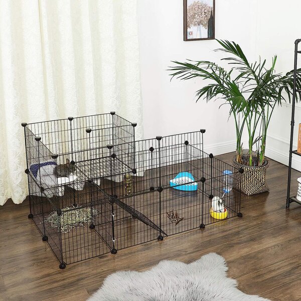 Tarc pentru animale de companie, Songmics, Negru, LPI06H , 143 x 73 x 71 cm