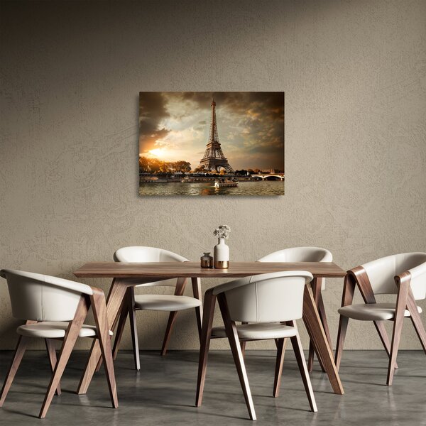 Tablou pe sticlă - Turnul Eiffel. Paris, Franța (70x50 cm)