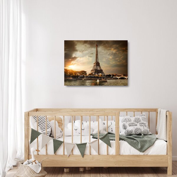 Tablou pe sticlă - Turnul Eiffel. Paris, Franța (70x50 cm)