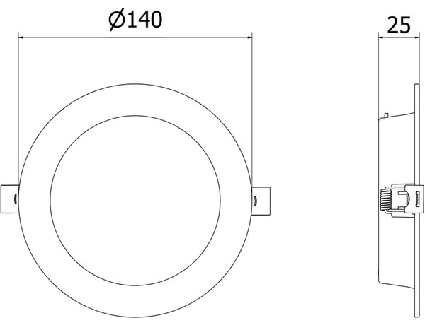 Mexen LDRR, lampă de tavan încastrată cu LED, diametru 12 cm 14 cm, 9W, neutru - 4000K, 990 lm, alb - L210-014-0940-20