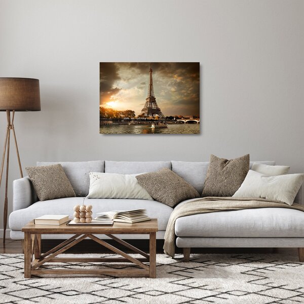 Tablou pe sticlă - Turnul Eiffel. Paris, Franța (70x50 cm)