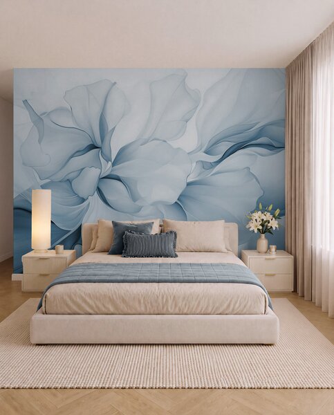 Tapet Flux de petale florale abstracte forme translucide și stratificate în culori pastelate, în nuanțe de, Fototapet Flori, w08701v2 : Uwalls.ro