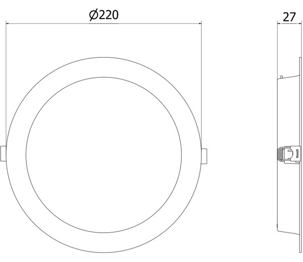 Mexen LDRR, lampă de tavan încastrată cu LED, diametru 12 cm 22 cm, 18W, neutru - 4000K, 1980 lm, alb - L210-022-1840-20