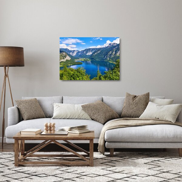 Tablou pe sticlă - Lacul Hallstatt, Hallstatt, Austria (70x50 cm)