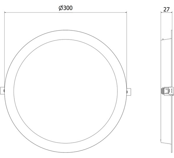 Mexen LDRR, lampă de tavan încastrată cu LED, diametru 12 cm 30 cm, 24W, neutru - 4000K, 2640 lm, alb - L210-030-2440-20