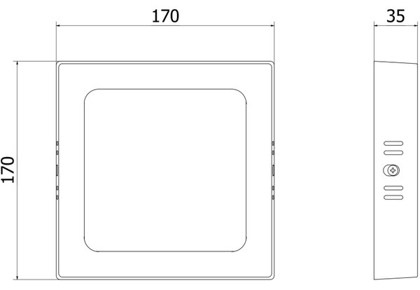Mexen LDSS, plafonieră LED, dimensiune 17 x 17 cm, 12W, neutru - 4000K, 1320 lm, alb - L213-017-1240-20