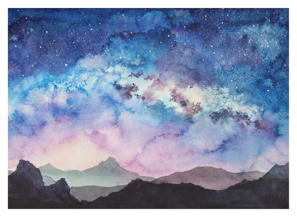 Tablou pe sticlă - Calea lactee, aquarel (70x50 cm)