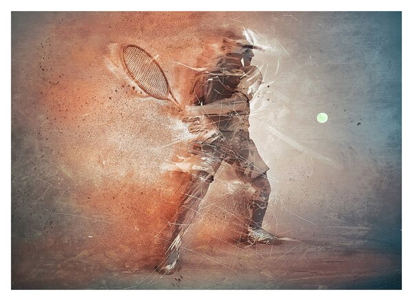 Tablou pe sticlă - Jucător de tenis (70x50 cm)