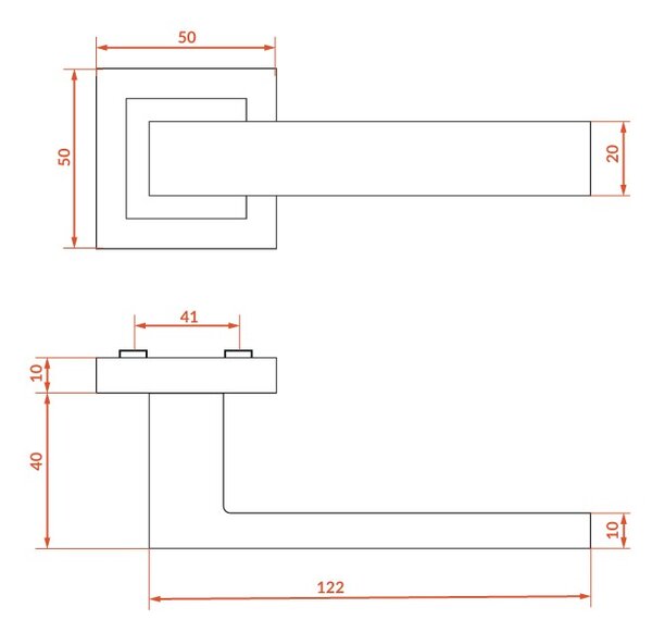 Mâner interior pentru ușă Kuchinox Rando, negru, LAV-KRA_900A