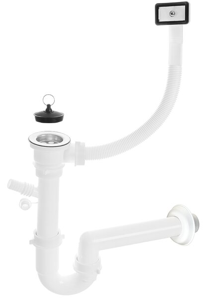 Kuchinox Sifon Kuchinox, 2" cu preaplin pentru chiuvetă cu 1 compartiment, oțel, LAV-OKS_B13T