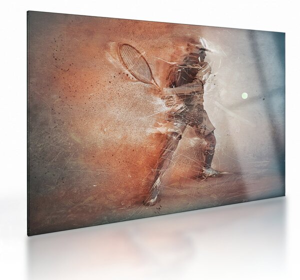 Tablou pe sticlă - Jucător de tenis (70x50 cm)