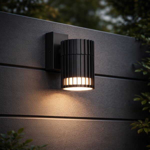 Aplică de perete exterioară de design negru IP44 - Boris