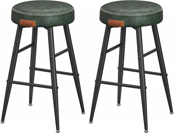 Set 2 scaune de bar, Vasagle, Verde, 49.5x49.5x63 cm