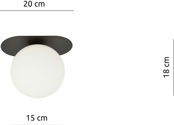 Emibig Plaza lampă de tavan 1x10 W negru-opal 1118/1