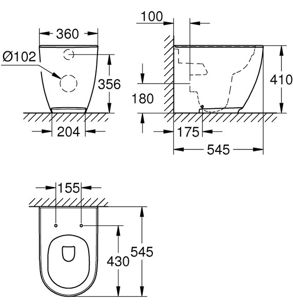 Grohe Essence vas wc stativă fără margine alb 3957300H